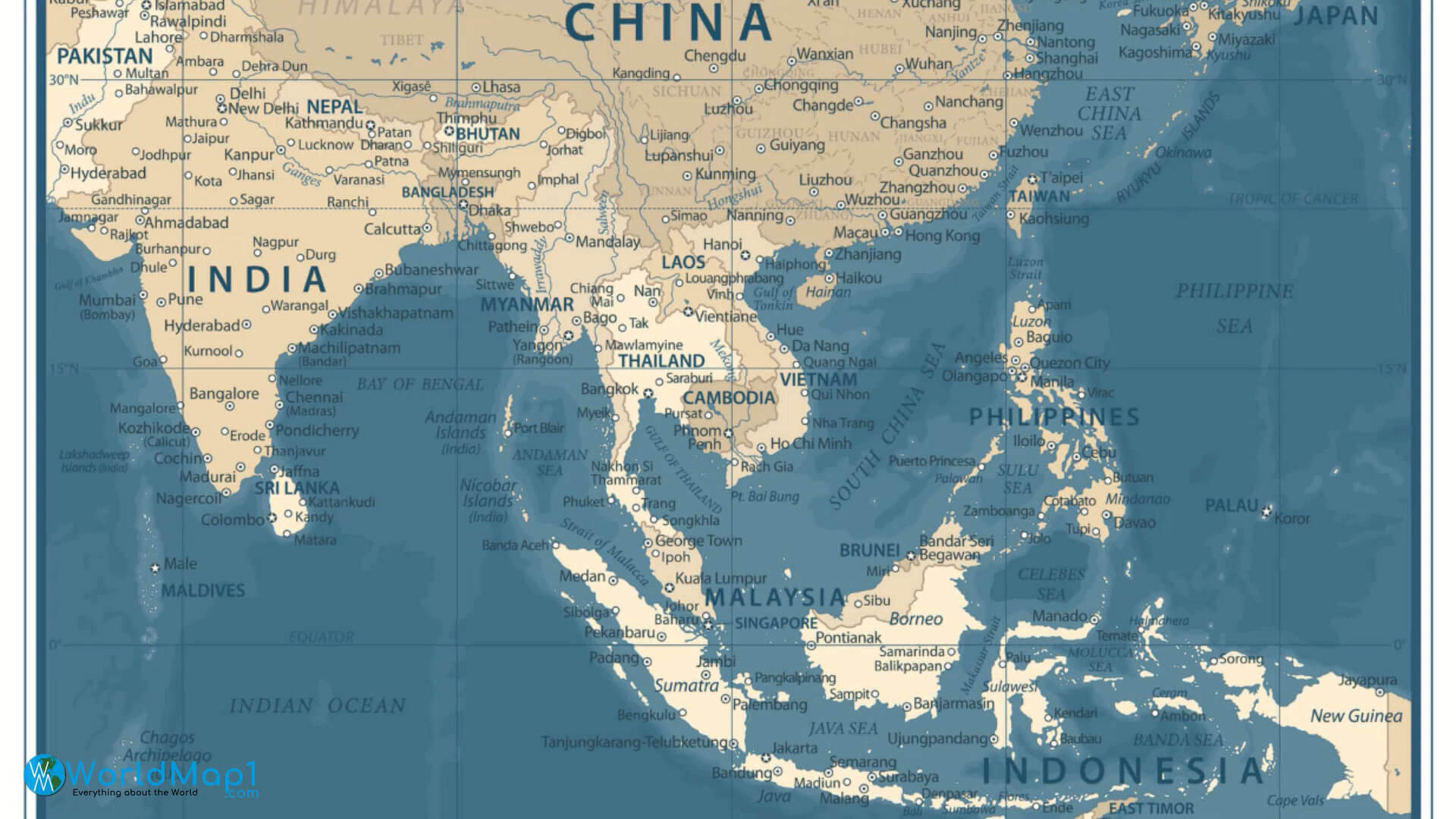 Asia Map and Major Cities